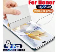 4 pezzi di pellicola protettiva per schermo in idrogel morbido a copertura totale compatibile con Honor/, ad alta definizione, superficie lucida, adsorzione automatica, facile da installare, supporto 