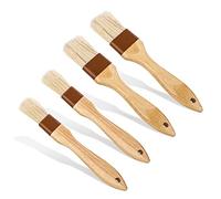 4 Pezzi di Pennelli per Pasticceria, Pennelli con Setole di Cinghiale Pennelli per Barbecue per Salse Pennello per Barbecue Pennello da Cucina Olio Salsa Marinata Spalmata Uova (Piccola + Media)