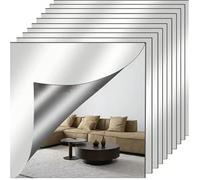 4 pezzi di piastrelle specchio acriliche autoadesive ad alta definizione, adesivi specchio flessibili senza cornice non in vetro, adatti per la decorazione delle pareti di casa, possono essere utilizz
