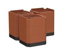 4 pezzi di piedini for mobili quadrati, cuscinetti antiscivolo silenziosi, rialzati in plastica for tavoli e sedie, tavolini da caffè, frigoriferi, lavatrici, base ammortizzante Per Mobili(Brown)