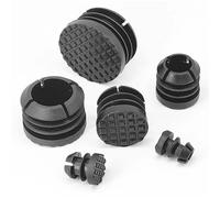 4 pezzi di plastica rotonda tappo nero testa di tubo in acciaio inossidabile mobili sedia da tavolo cuscinetto for piedi diametro 16/19/22/30/40/50/60mm(Dia 22mm)