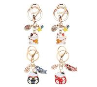 4 Pezzi Di Portachiavi Di Cartoni Animati, Portachiavi, Accessori Per Imballaggi E Pendenti Creativi E Interessanti.