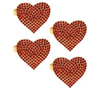 4 pezzi di portatovaglioli a forma di cuore di San con strass a forma