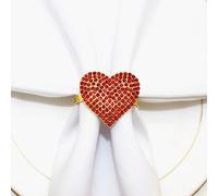 4 pezzi di portatovaglioli a forma di cuore di San con strass a forma