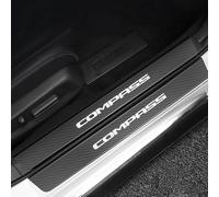 4 pezzi di protezione for soglia portiera auto compatibile con Jeep Cherokee Commander Compass Liberty Patriot Renegade Rubicon Wrangler, protezione for soglia portiera in fibra di carbonio(C)