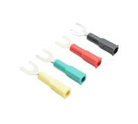 4 pezzi di rame puro aperto presa 6mm forcella cablaggio a forma di U presa 4mm presa a banana connettore terminale rosso nero(4 blue)
