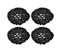 4 pezzi di rete per capelli nera, in nylon, per chignon, annodata invisibile, per abbigliamento da ballo, pattinaggio, balletto, accessori da sposa