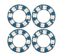 4 pezzi di scheda per lampada ad anello a LED, modulo con chip WS2812 5050 RGB a colori pieni, 8 pezzi di luce ad anello a LED per decorazione, compatibile con microcontrollori, il