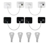 4 pezzi di sicurezza per bambini, fusibili per finestre, frigorifero, serratura per finestra per frigorifero, armadio, con porta quattro chiavi, per serratura del frigorifero per armadi, cassetti