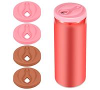4 pezzi di silicone Novelty Soda può essere facile da pulire per la festa di addio al nubilato, versatile per la pulizia delle bevande standard in scatola (caffè, rosa)