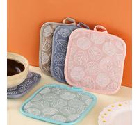 4 pezzi di sottopiatti in cotone e lino, con protezione termica, di colori misti, freschi e semplici Colore misto 4 pezziGeometricoTessuto