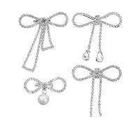 4 Pezzi Di Spille Con Fiocco, Spille Con Strass Lucido, Gioielli Con Ciondoli Elei, Accessori Per La Decorazione Di Vestiti.