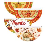 4 pezzi di stamina autunnale 1, 5 x 9, 1 m raccolta zucca tacchino foglie striscione del ringraziamento autunno bandiere e striscioni di benvenuto all'aperto