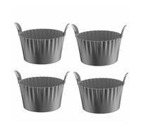 4 pezzi di stampi for cuocere le uova in camicia in silicone, stampo for friggitrice ad aria, stampi for cuocere le uova in camicia in friggitrice ad aria, stampi for budino e cupcake alle uova(Gray)
