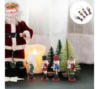 4 pezzi di statuetta di Schiaccianoci di Natale in legno, soldato