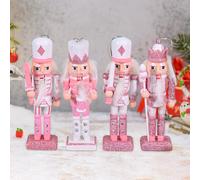 4 pezzi di statuette di soldatini Schiaccianoci, altezza 13 cm, per feste in