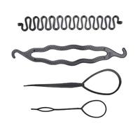 4 pezzi di strumento per capelli intrecciati francesi, accessori per lo styling del cappio in plastica Strumento per coda di cavallo per ragazze e donne