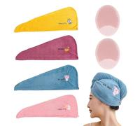 4 Pezzi Di Tappo Dei Capelli Asciutti, 2 Pezzi Di Spazzola Per Lavaggio Per Il Viso, Turbante Morbido In Velluto Corallo, Tappo Per Capelli Secchi Lunghi Per Le Donne, Accessori Per Il Bagno.