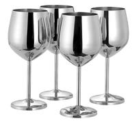 4 pezzi di vino in acciaio inossidabile vetro da 500 ml in metallo metallo vetro a forma di Us Rusty a prova di ruggine elegante moderna tazza portatile moderna con steli per viaggi domestici