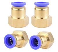 4 pezzi diametro esterno tubo da 12 mm x 1/2" filettatura interna PT, attacco dritto, adattatore pneumatico, collegamento di qualità industriale, connettori di collegamento pneumatici in linea