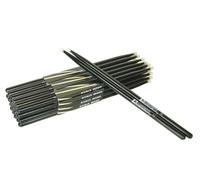 4 pezzi - DIMAVERY DDS-5A Bacchette per Batteria in Acero Nero con Testa in Nylo