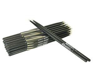 4 pezzi - DIMAVERY DDS-5A Bacchette per Batteria in Acero Nero con Testa in Nylo