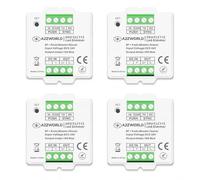 4 Pezzi Dimmer LED Push + RF 2.4GHz, 5V 12V 24V 10A, Master Slave, Pulsante NO, Memoria e Sincronizzabile, Compatto 45X45X15mm, Incasso Per Scatola 503, Per Striscia Led Monocolore