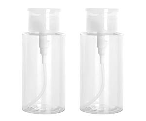 4 Pezzi Dispenser a Pompa 200ml per Smalto Unghie Vuoto Trasparente | Corpo in PET e Testa in PP,Ampia Apertura per Riempire, Testa a Pompa per Cotone, Tappo Ben Sigillato