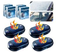 【4 pezzi】 Dispositivo elettromagnetico antigelo per la rimozione della neve, dispositivo antigelo per auto 2 in 1, sbrinatore e allarme antifurto con LED lampeggiante, scioglimento elettromagnetico