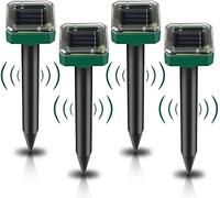 4 pezzi distributori di talpe solari: IP65 impermeabile a energia solare, spaventaparvicole, antitalpe a ultrasuoni, per espellere, antitalpe, antiparassitari per il giardino