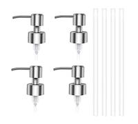 4 Pezzi Dosatore di Sapone a Pompa in Acciaio Inossidabile 304, Parti per Lozione, Testa Distributore per Cucina Bagno, Bicchiere Metal Dispenser Liquido (28/400)