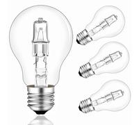 4 Pezzi E27 42W Lampada Dimmerabile, A55 Trasparente Globo Lampadina a vite E27, 650LM Bianco Caldo 2700K, Lampadina E27 per Plafoniera, Lampada da Tavolo, Applique, AC 220-240V