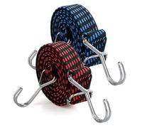 4 Pezzi elastici con ganci, corde elastiche con gancio, 100 cm regolabili elastici portapacchi, blu, per bicicletta, moto, trasporto auto, gomme, campeggio