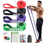 4 Pezzi Elastici Fitness, Elastici Palestra Fasce Elastiche Fitness Bande Elastiche Fitness con 1 Borsa 1 Manuale di Istruzioni, Resistance Band per Allenamento Palestra Fitness Pilates Yoga
