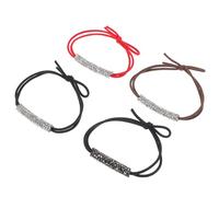 4 Pezzi, Elastici per Chioma con Brillanti, per Coda di Cavallo | Gomma Flessibile, Comfort Quotidiano, per Donne e Yoga, Adatti a Chioma Medi e Foto Familiari