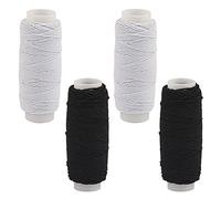 4 pezzi elastici per cucire filo elastico per tagliare la bobina elastica arricciare filo elastico nero bianco corda elastica per macchina da cucire maglieria vestiti per fare gioielli (0,5 mm* 27 m)