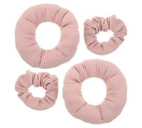 4 Pezzi Elastico per Chioma con Tasca a Zip, Rosa, in Poliestere | Scomparto Nascosto per Piccoli Oggetti, Uso a Scuola e Luoghi Affollati, Stile con Motivi alla Moda