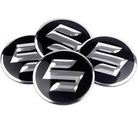 4 Pezzi Elegante Adesivi Coprimozzo Auto per Suzuki 60mm, Auto Decorativo Emblema Accessori, Impermeabili Antipolvere