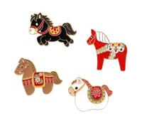 4 pezzi elegante spilla a forma di cavallo vintage moderna 2026 anno spilla regalo corpetto gioielli pezzo per gli amanti della moda spilla a cavallo dichiarazione artistica