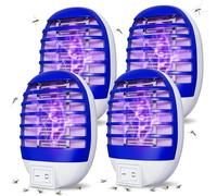 4 Pezzi Elettrica Antizanzare,Elettrica Atossica e Sicura,UV Anti Trappola Zanzare,Presa per Casa Interno per Casa Interno Cucina Soggiorno