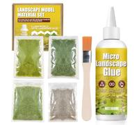 4 Pezzi Erba Finta+100ml Colla per Modellismo, Colla per Erba Statica, Modellismo Ferroviario, Modellismo Statico, Un Modello per Ogni Scenario, Per la decorazione alberi modellismo, 3-5 MM