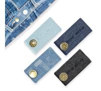 4 pezzi Estensione della vita regolabile per jeans, pantaloni, gonne e moda premaman, elastico in vita, estensioni a bottoni, in 4 colori per Komfor