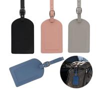 4 pezzi Etichetta Valigia - Porta etichetta Valigia in pelle PU con cartuccia di nome/indirizzo, nero/rosa/blu/grigio, accessorio da viaggio per bagaglio/Rucksack (aereo/crociera)