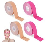 4 Pezzi Face Lifting Tape, Face Taping Viso, 2.5CM * 5M Nastro Lifting Facciale,Anti Wrinkle Patches,Tape Kinesiologico Professionale per Prevenire ed Eliminare le Linee Sottili il Lifting Della Pell