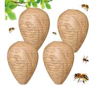 4 Pezzi Falso Nido di Vespe, Finto Nido Calabroni Resistente Alle Intemperie, Nido di Vespe Esca Appesi, Carta Calabroni Nido Finto Falso per la Casa e Il Giardino All'aperto