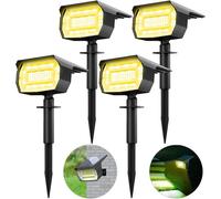 4 Pezzi Faretti Energia Solare da Esterno, 72 LED Faretti Solari a LED da Estern