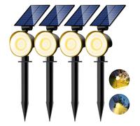 4 Pezzi Faretti Solari a Led da Esterno 3 Modalità Luci Solari da Giardino