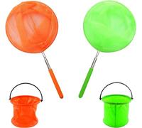 4 Pezzi Farfalla Telescopica Reti,Bambini Rete da Pesca Secchio Pieghevole Retino Pesca Retino Telescopico Estensibile per La Cattura di Insetti, Piccoli Pesci, Spiaggia, Giardino