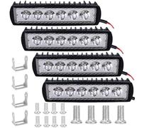 4 Pezzi Faro da Lavoro LED, 18W 6 Pollici Spot Sottile Faretto Fari LED Auto Luci Off Road per Fuoristrada Guida Fendinebbia Luci della Barca Luci di Guida Faro da Lavoro a Led SUV Lampada Trattore