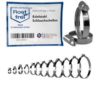 4 pezzi fascette stringitubo in acciaio inox con azionamento a vite senza fine W4 V2A campo di serraggio Ø 12-22mm = 1,2-2,2cm larghezza della striscia 9-mm DIN-3017